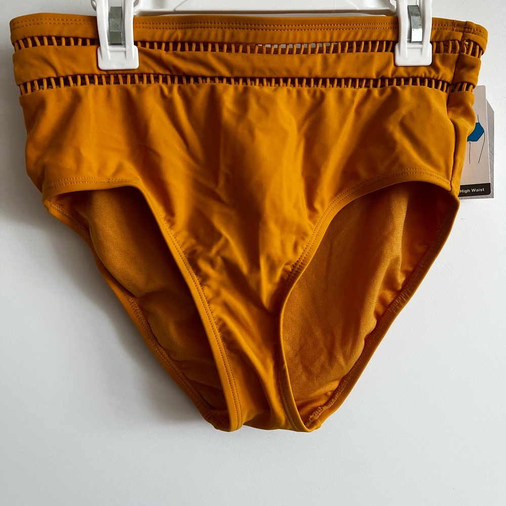 Mustard Yellow High-Waisted Bikini Bottom
